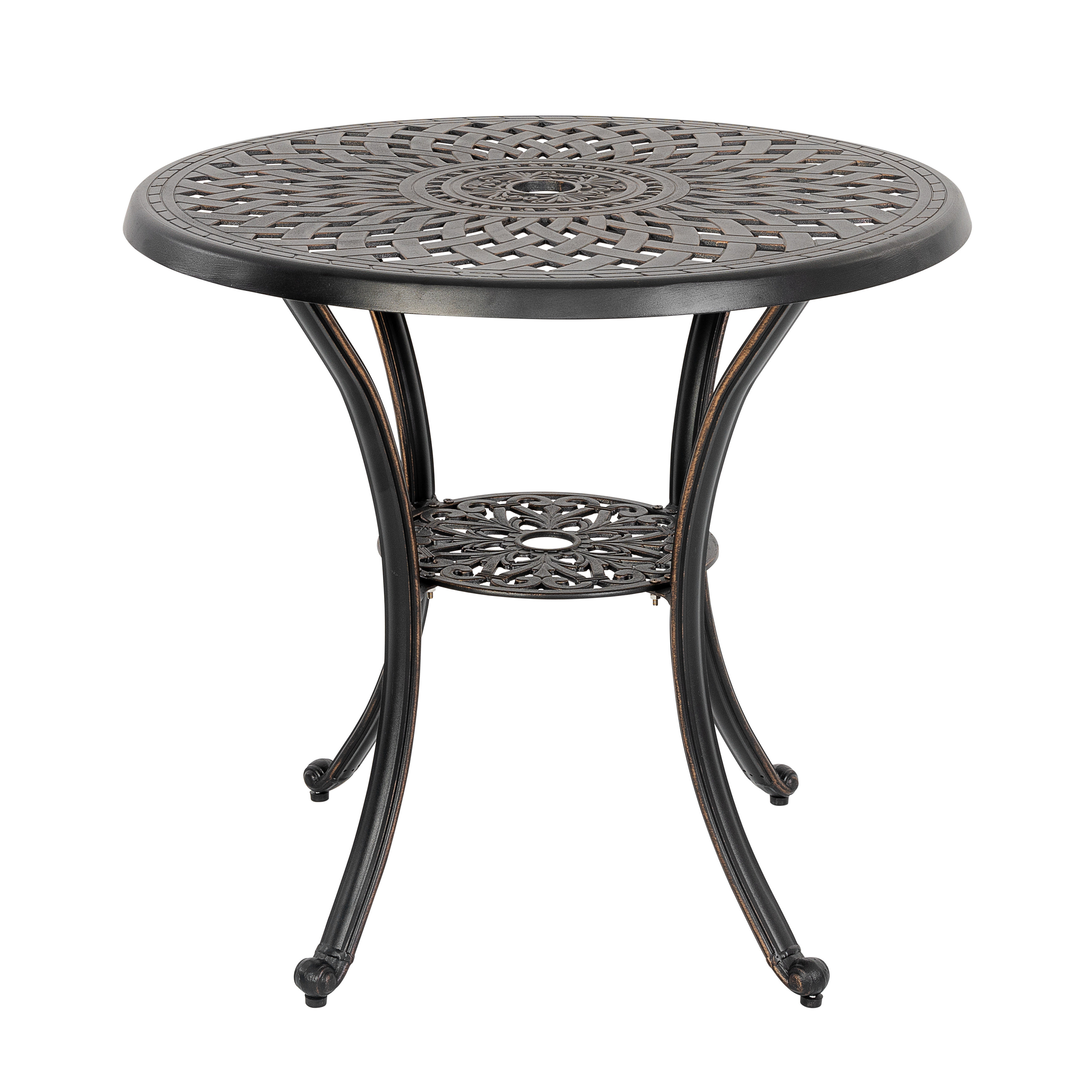 Canora Grey Table bistro ronde en fonte d'aluminium pour 2 personnes ...