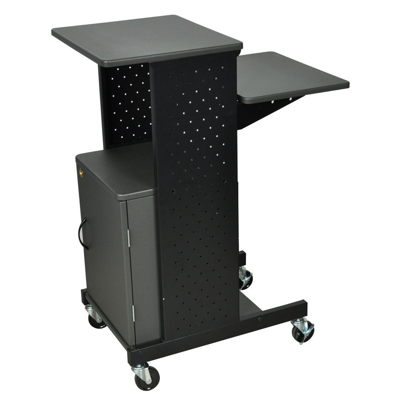 WorkplaceEssentials Presentation Station AV Cart with Cabinet
