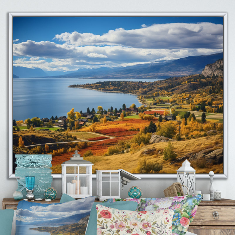 «Bilel Canada Okanagan Serenity II», reproduction, Cadre flottant blanc, H 34 po x l 44 po x P 1,5 po
