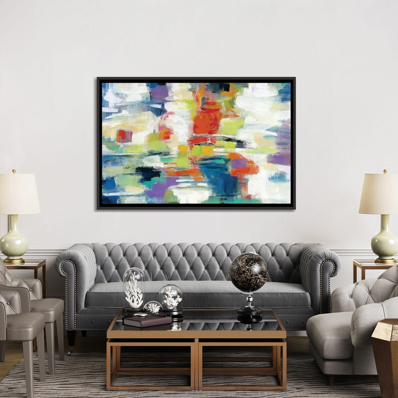 «Island Town» par Silvia Vassileva, reproduction d'art sur toile tendue, H 18 po x l 26 po x P 1,5 po, Pas de tapis