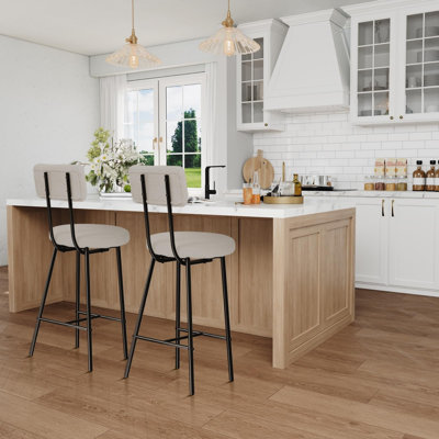 Modern Upholstered Bar Stools with Curved Back