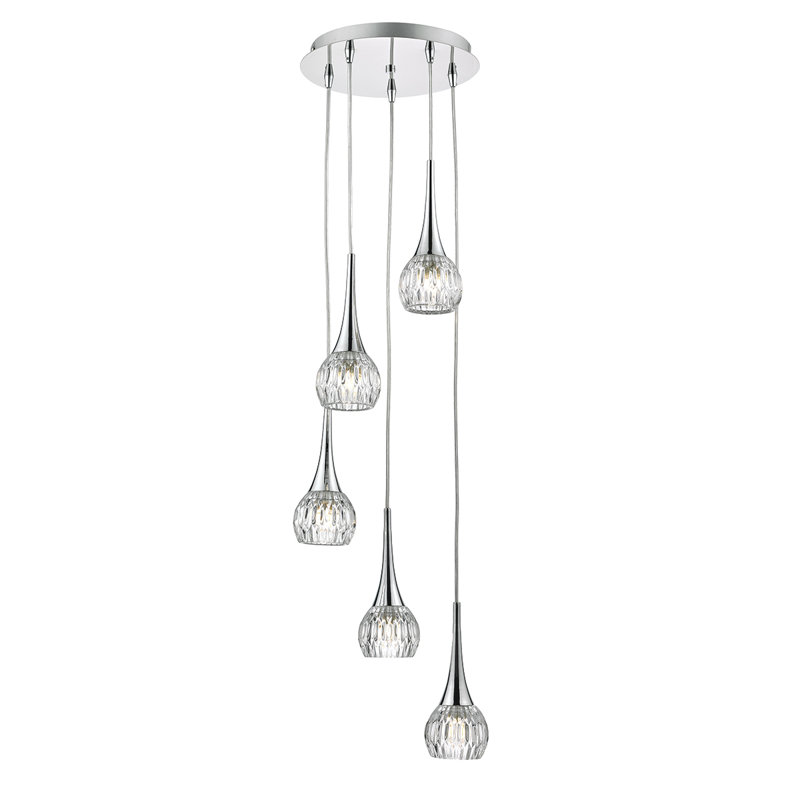 Loehr 5 - Light Cluster Pendant, Chrome