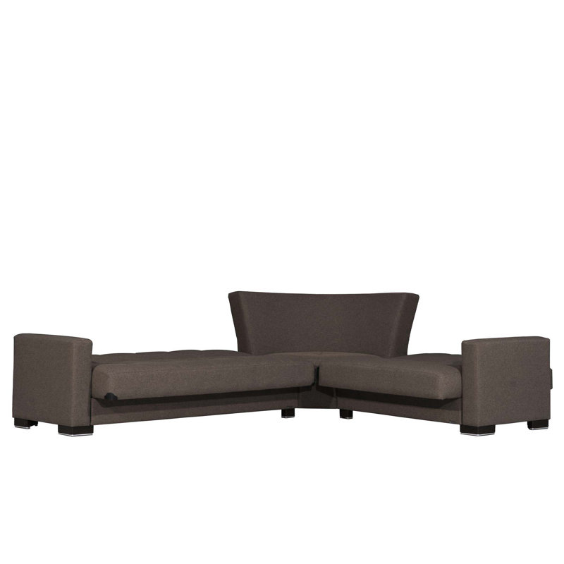 Canapé-lit modulaire convertible avec rangement Nadler, Microfibre / microsuède beige foncé