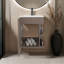 Meuble-lavabo autoportant avec une porte et une tablette ouverte, meuble-lavabo compact et moderne (SANS ROBINET INCLUS)-557028283-557028282