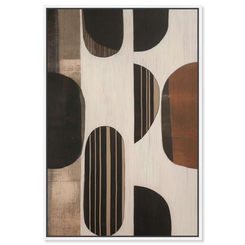 Vestiges du chef I, toile par Art Remedy, H 16 po x l 11 po, Cadre flottant, Blanc