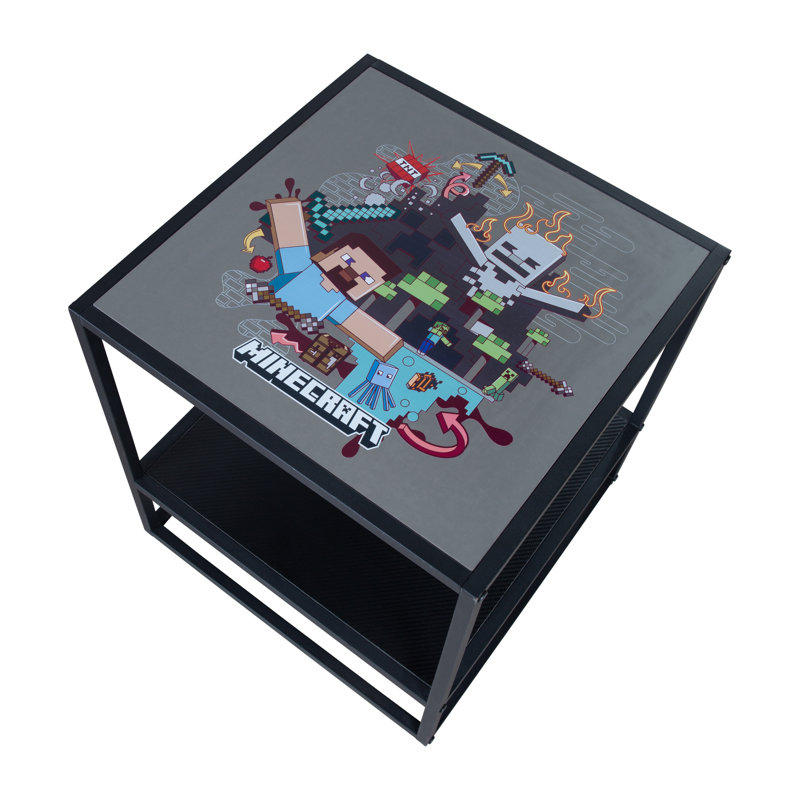 Table d'appoint / table de chevet avec tablette de rangement Minecraft