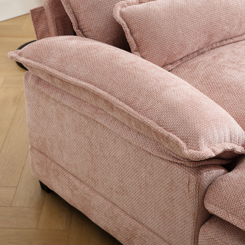Chenille à la mode avec une éponge confortable et un dossier solide en mousse spacieuse, Rose