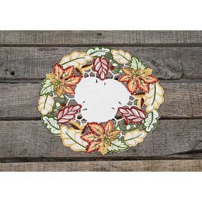 Quackenbush Fall Maple Leaf Round Doily