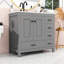 Ensemble de meuble-lavabo 36 po avec lavabo en céramique, 2 portes à fermeture douce et 5 tiroirs-1477103316