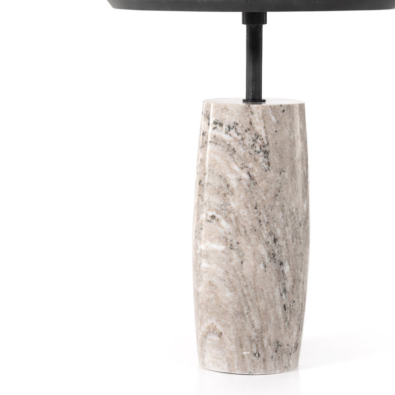 Cronos End Table, River Gray Marble, Aged Gray