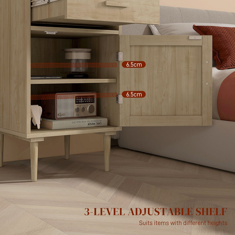 40cm W Manufactured Wood Bedside Table