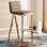 Saddle Upholstered Counter Stool with Metal Frame