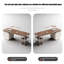 Bureau moderne en bois massif minimaliste avec base en acier inoxydable-489800768