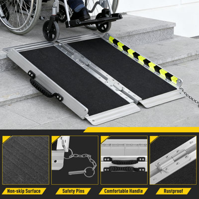 Rampe pliante en aluminium antidérapante d'une capacité de 800 lb pour les marches et les portes