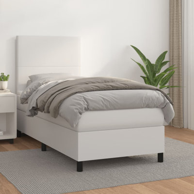Lit sommier tapissier avec matelas en similicuir
