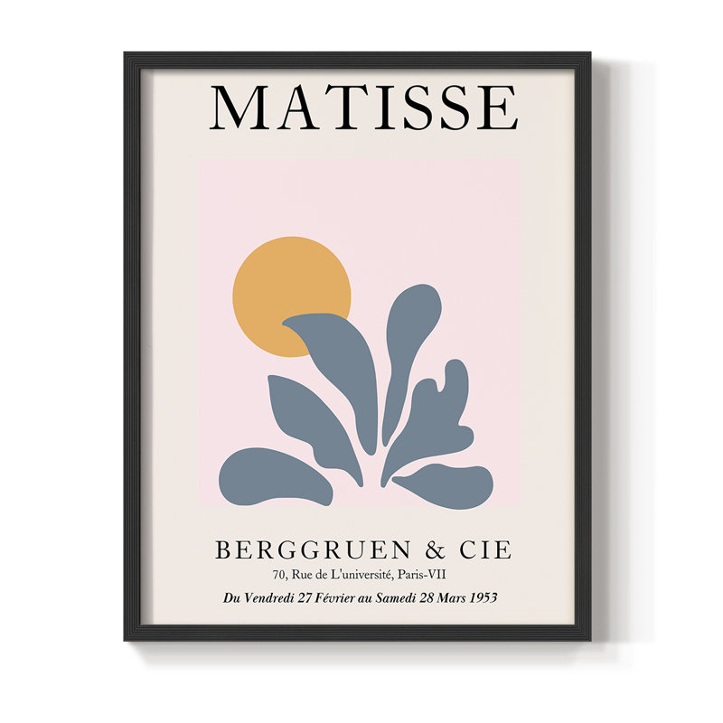 Matisse DV III, reproduction encadrée - bois massif, Noir, H 14 po x l 11 po