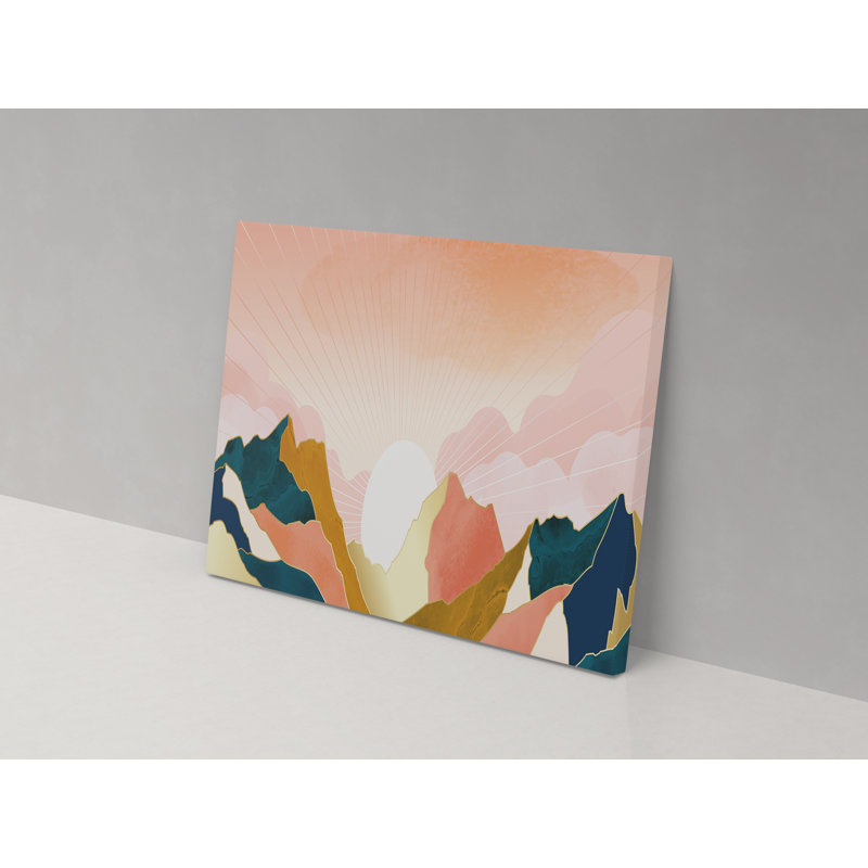 Lines Of Sunrise - Wrapped Canvas Painting, 82cm H x 123cm W x 4cm D