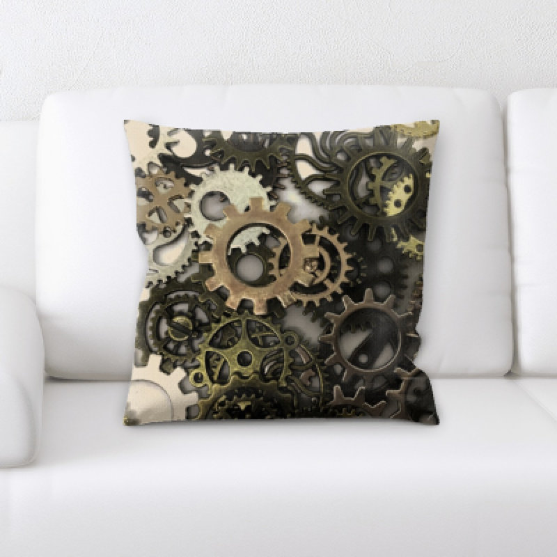 Delvalle Gears Throw Pillow