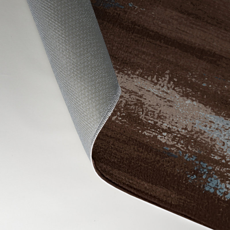 Watercolor Brown Indoor and Outdoor Area Rug, Rectangle 9' x 12'