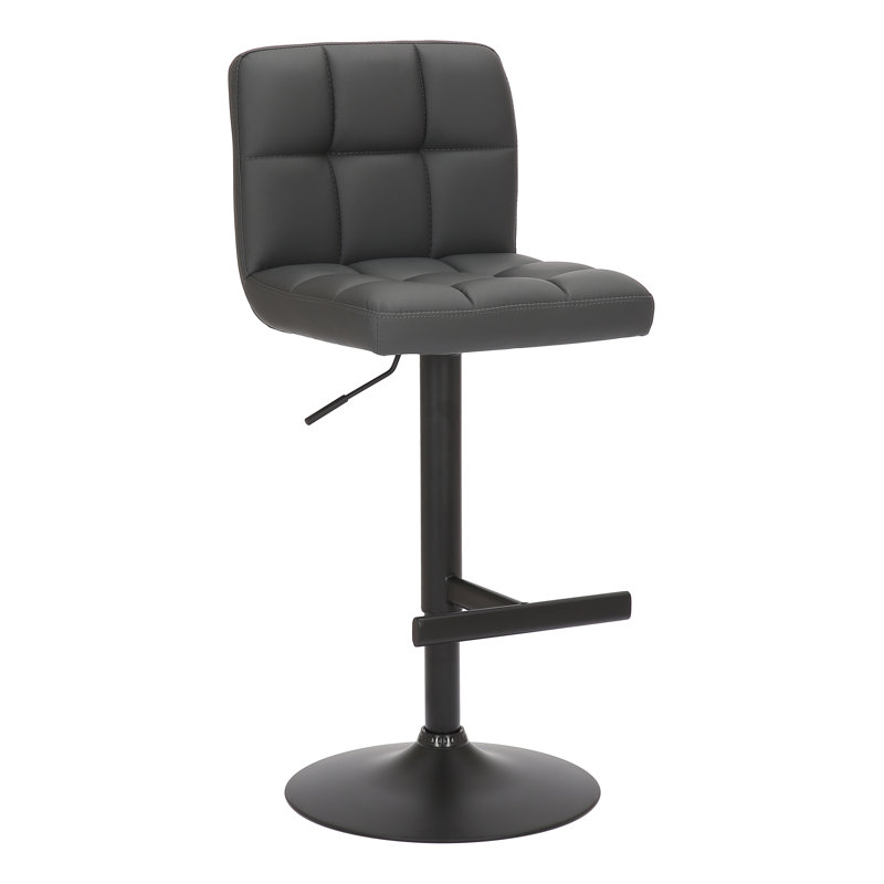 Hetal Swivel Upholstered Adjustable Height Counter Stool with Metal Frame, Charcoal