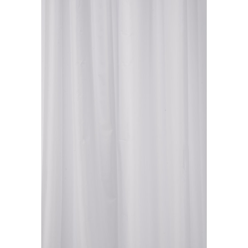 Plain Polyester Shower Curtain, White