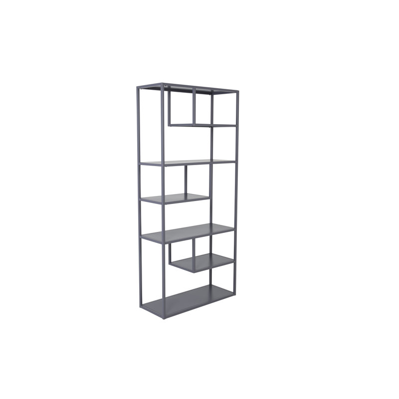 Cogan 188cm H x 85cm W Geometric Bookcase, Light Grey