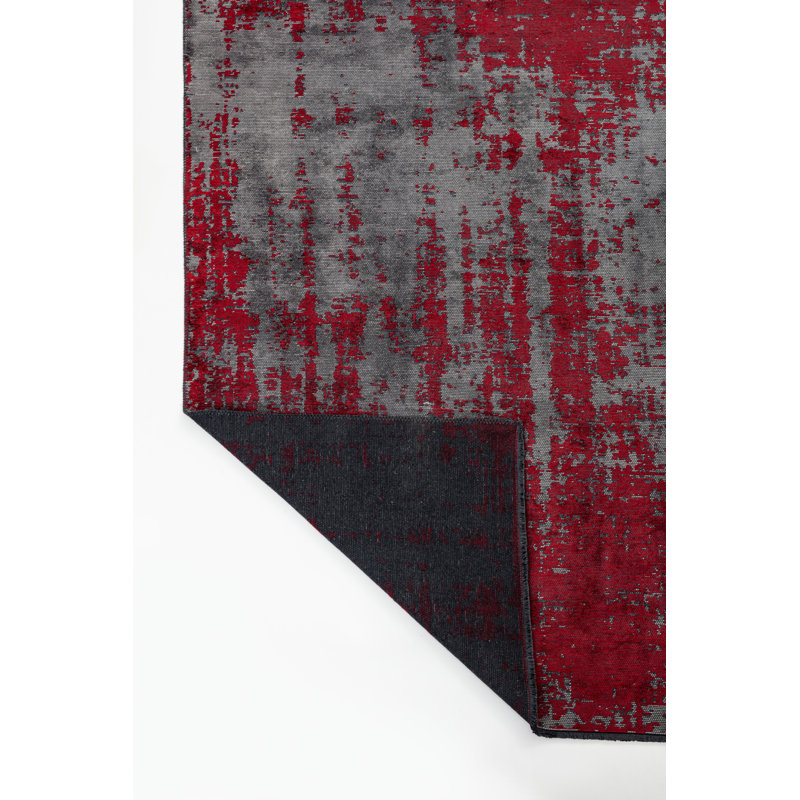 Rapture Red/Gray Luxury Area Rug, Rectangle 7'10" x 11'2"