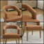 Fauteuil d'appoint moderne à dossier ouvert de 25,79 po de large avec pieds en bois patiné, revêtement en polyuréthane brun confortable-1912054239