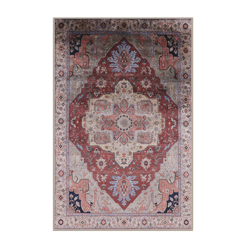 Tapis brun à motif oriental, Tapis de couloir 2 pi x 5 pi