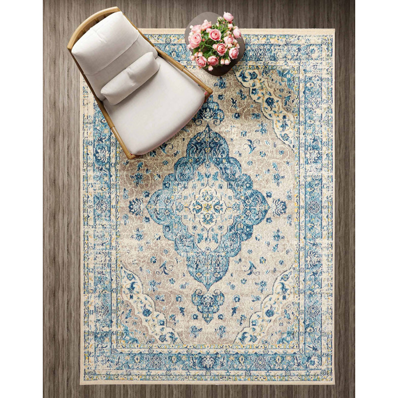 Daria Blue Rug 8'0" x 10'0", Rectangle 8' x 10'