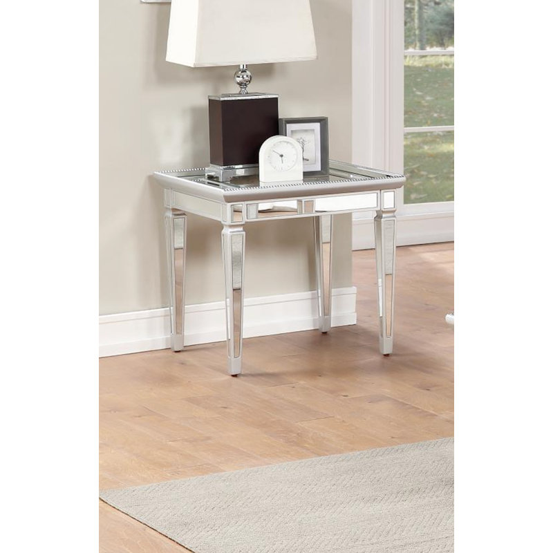 Silver/Mirror End Table