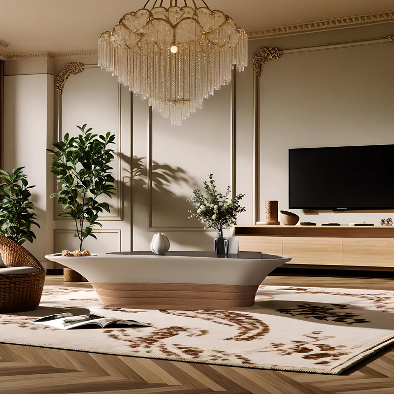 No Assembly Required Uniquely Designed Abyssal Vortex Shaped Coffee Table