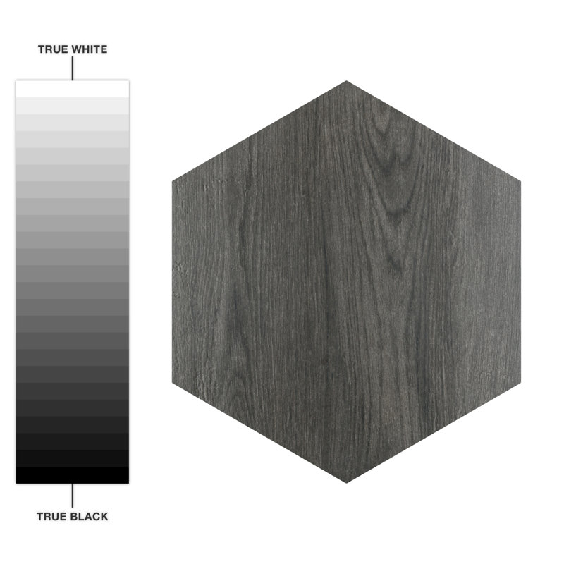 Natural 14" x 16.25" Pressed Porcelain Wood Look Wall & Floor Tile, Nero
