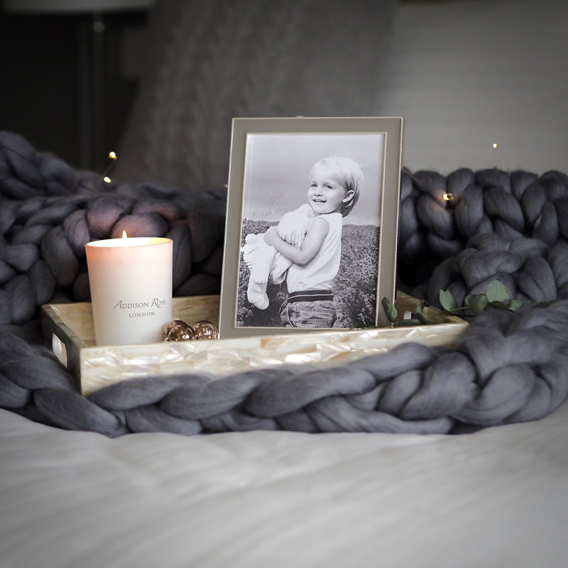 4x6 Taupe and Silver Enamel Picture Frame