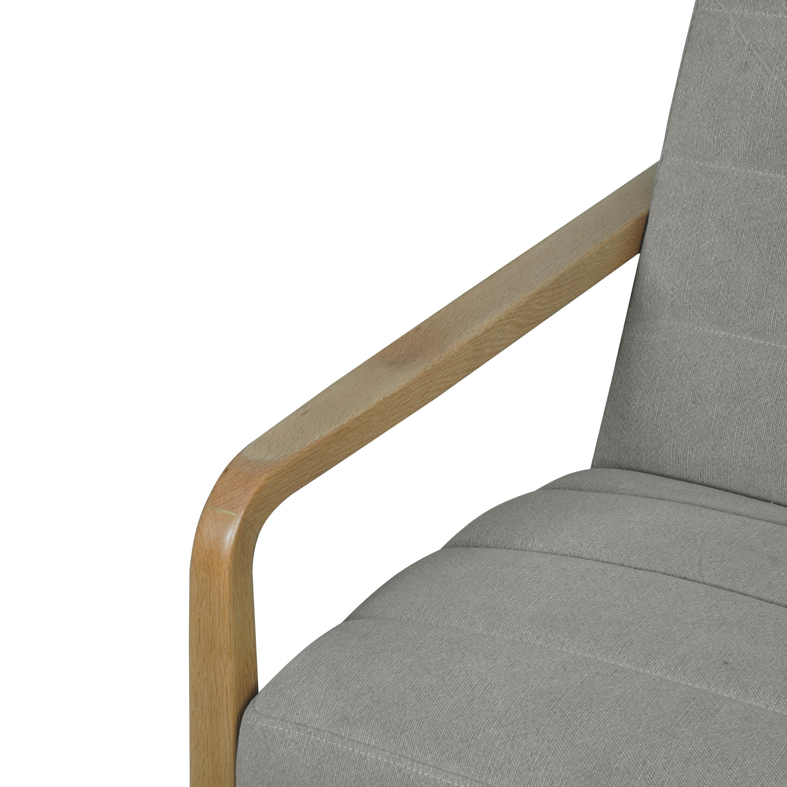34" Solid Wood Manual Recliner, Gray