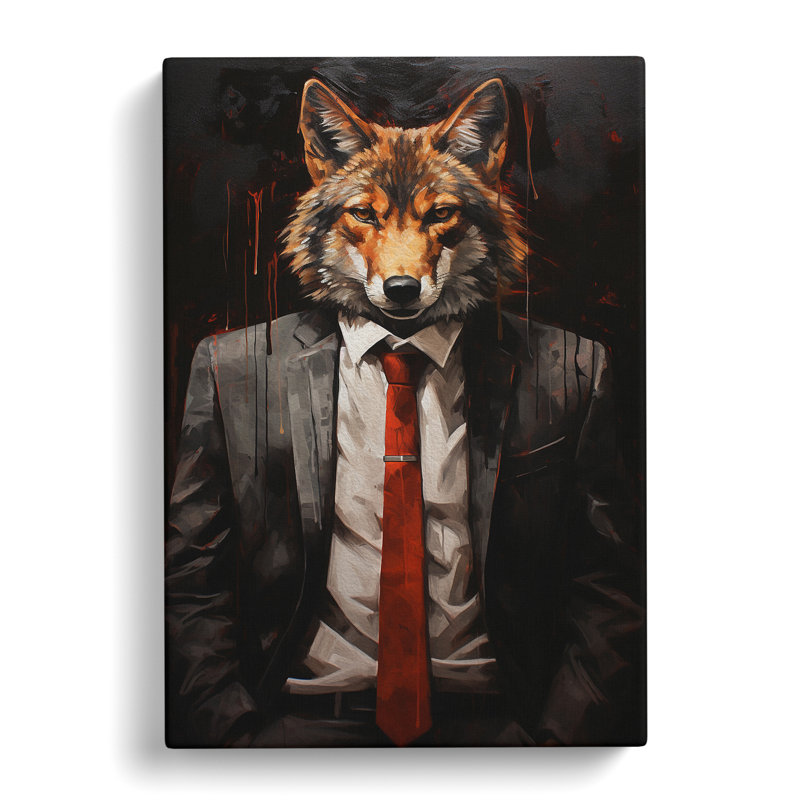 Wolf In A Suit No.3 - Wrapped Canvas, 76cm H x 50cm W x 3cm D