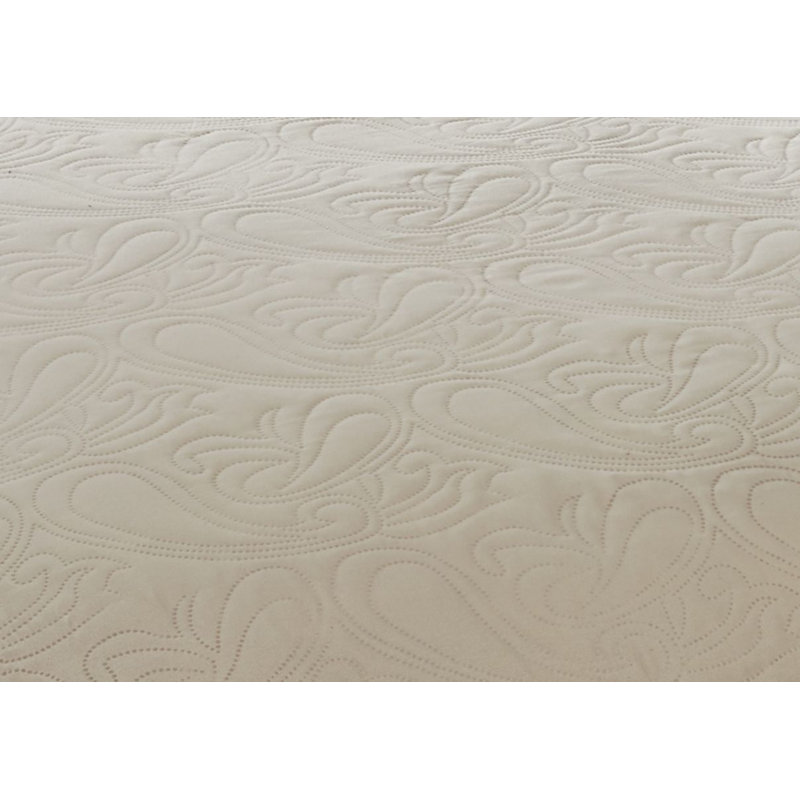 Pesmes Polyester Paisley Bedspread with Pillow Shams Included, 230 x 250 cm Bedspread - 2 Shams, Silver