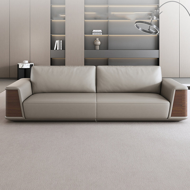 Canapé modulaire en cuir véritable couleur de l'image, H 33,46 po x l 98,43 po x P 35,43 po, 3