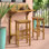 Bushnell Solid Wood Bar Set with Stools