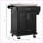 Kitchen Island on Wheels, Rolling Cart with Stainless Steel Top, Storage | Black | MDF-2129471783