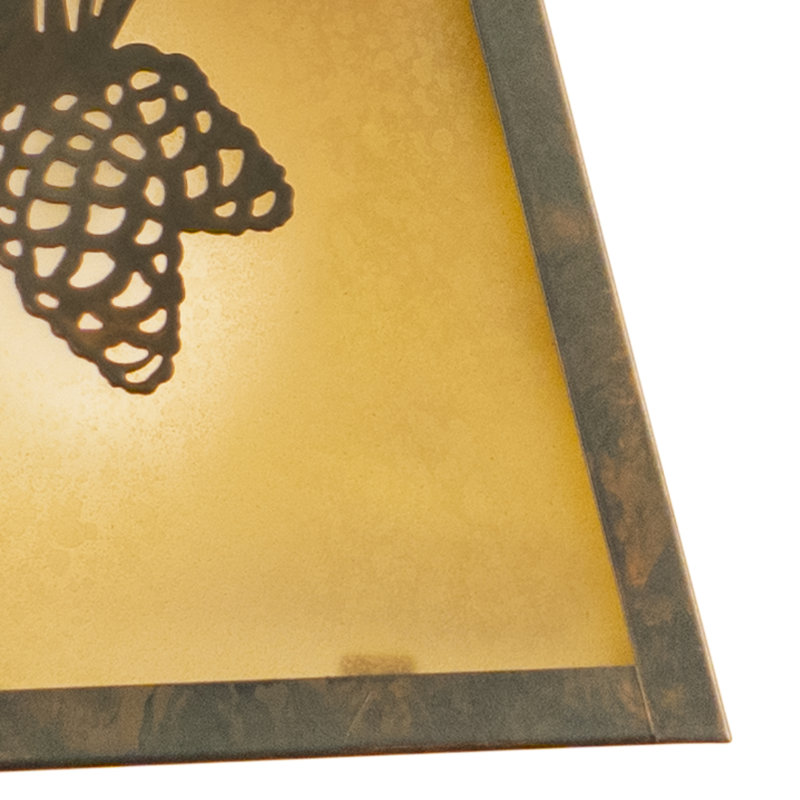 Josefina 8 in. H 1-Light Olde World Patina Rustic Pine Cone Outdoor Wall Sconce made of Durable Steel, Scavo Glass Shade, LED Compatible, Use for Exterior Porch Patio Front Door or Garage