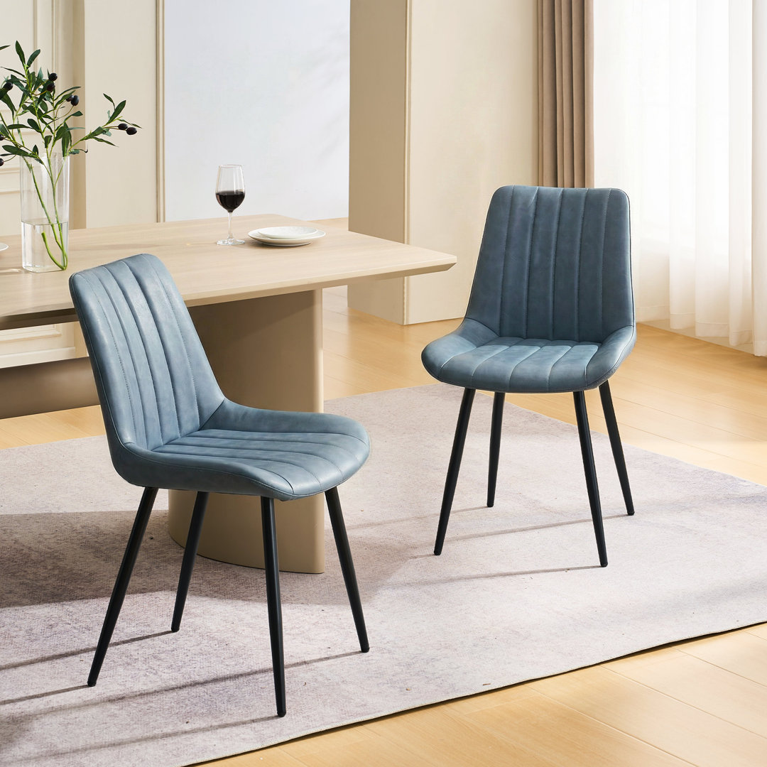 Dining Room Chairs,Faux Leather Kitchen Chairs With Metal Legs