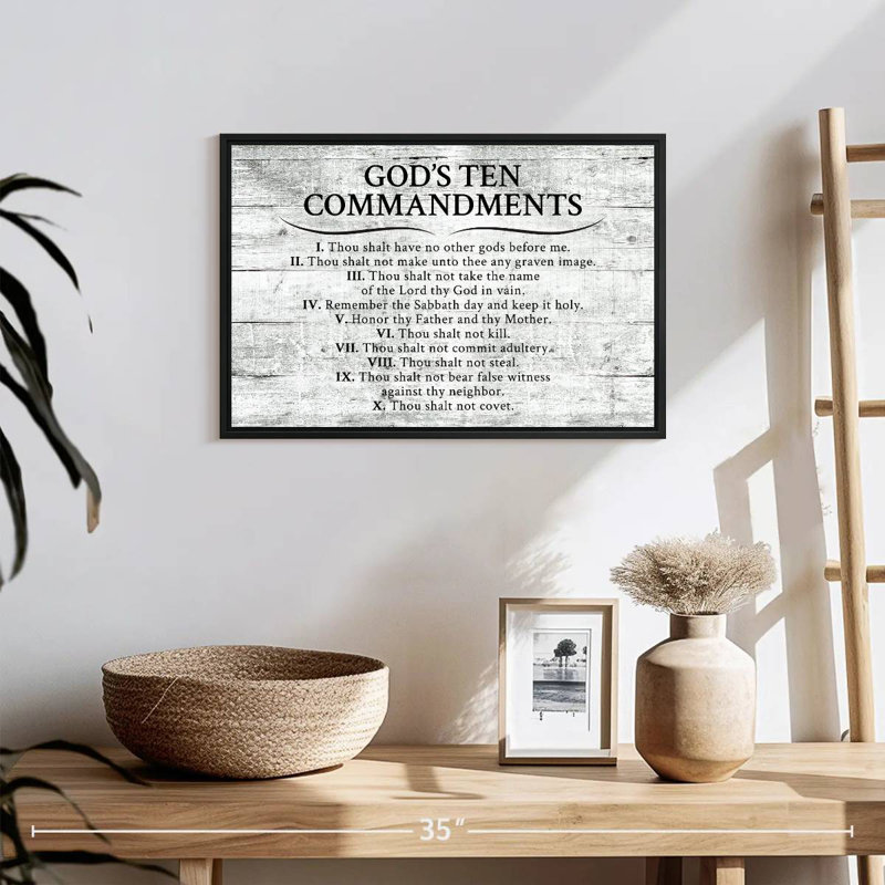 Tergel Ten Commandments - gris, H 13 po x l 19 po