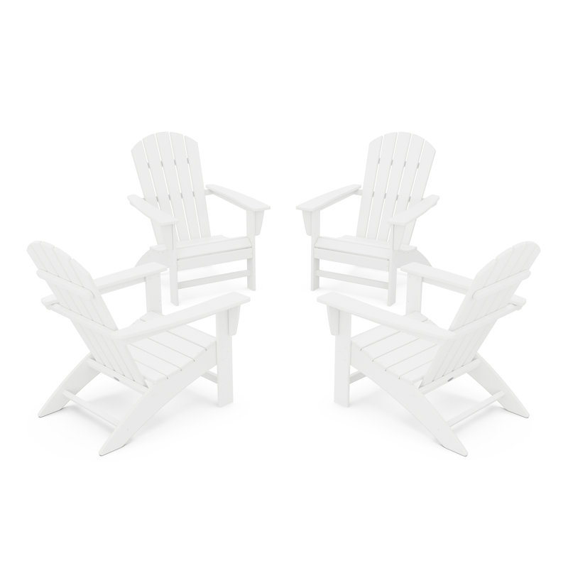 POLYWOOD Nautical Adirondack Conversation Set, White