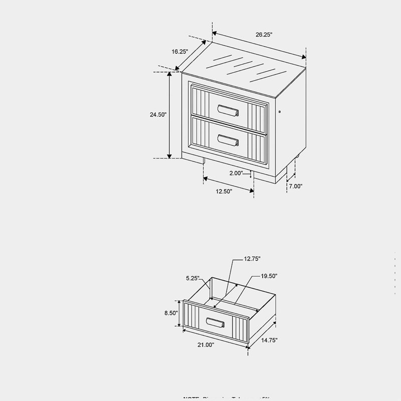 Isaiah Gray Nightstand, Gray