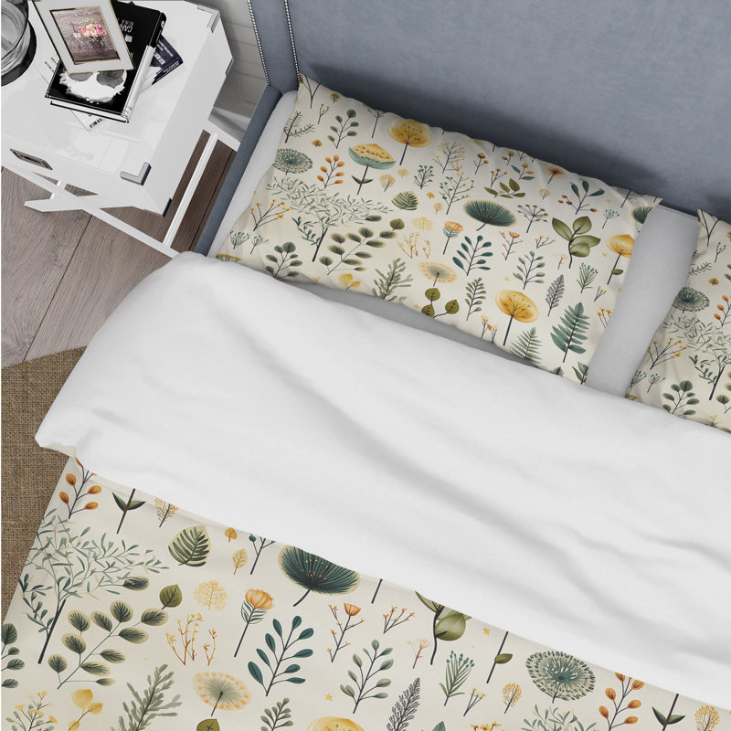 Ensemble de housse de couette Earthy Zen Garden I, Housse de couette simple + 1 taie décorative stan