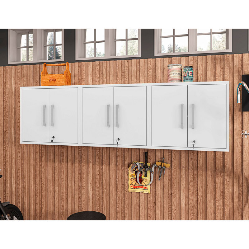 Aseem 3 Piece Single Storage Cabinet ( 25.59'' H x 85.05'' W x 14.96'' D), White