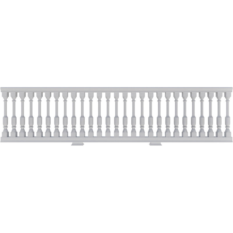 Ensemble de garde-corps à balustrade non assemblé Endurathane 500 Series Lincoln, 36 po de hauteur totale x 12 pi L. L'ensemble comprend (27) lustre 2 1/2 po x H 28 po Lincoln, (1) rail supérieur de L 144 po, (1) 144 po L Rail inférieur, (2) trousses d'installation de rail et 2 blocs de support