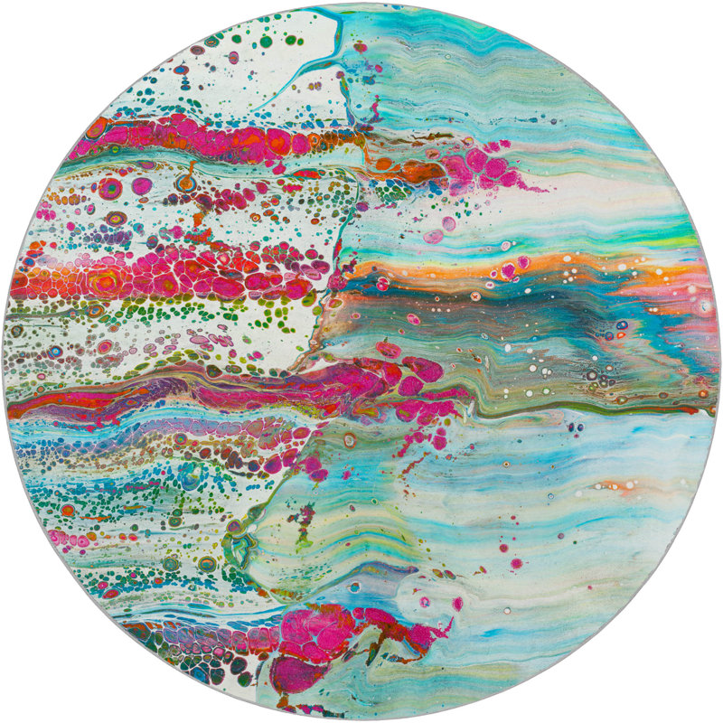 Premium Machine Washable Dream Shag Abstract Rug, 8' Round