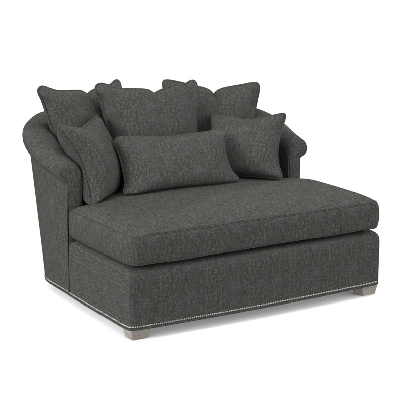 Josephine Chaise Lounge, Bisque, Venice Navy 100% Polyester